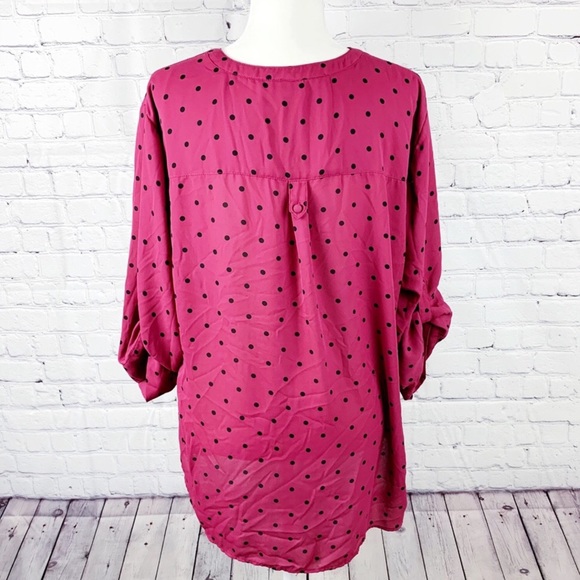 Torrid Harpe-Burgundy Georgette Blouse - Picture 6 of 7